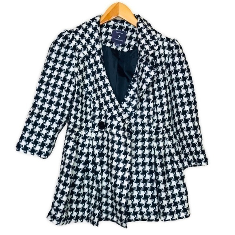 𝅺forever 21 Houndstooth Flare Women’s Dress Jacket